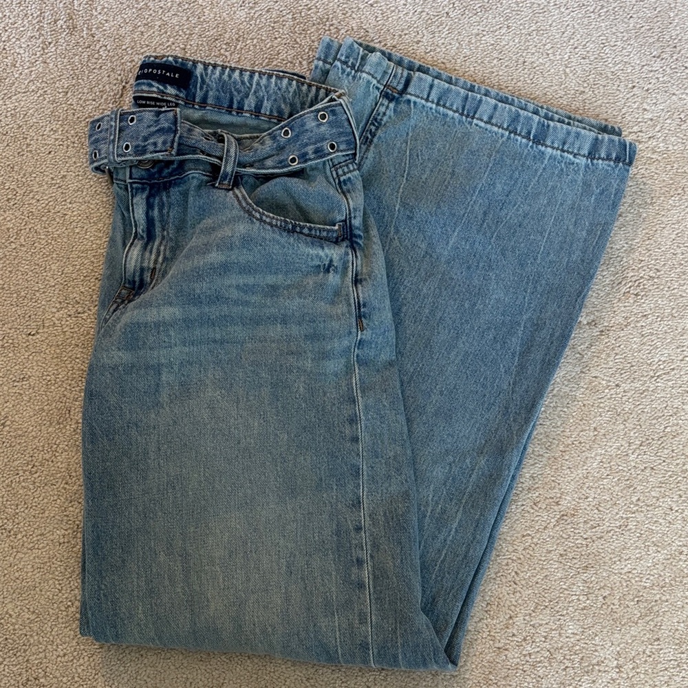 Aeropostale Women's Blue Wide Leg Jeans